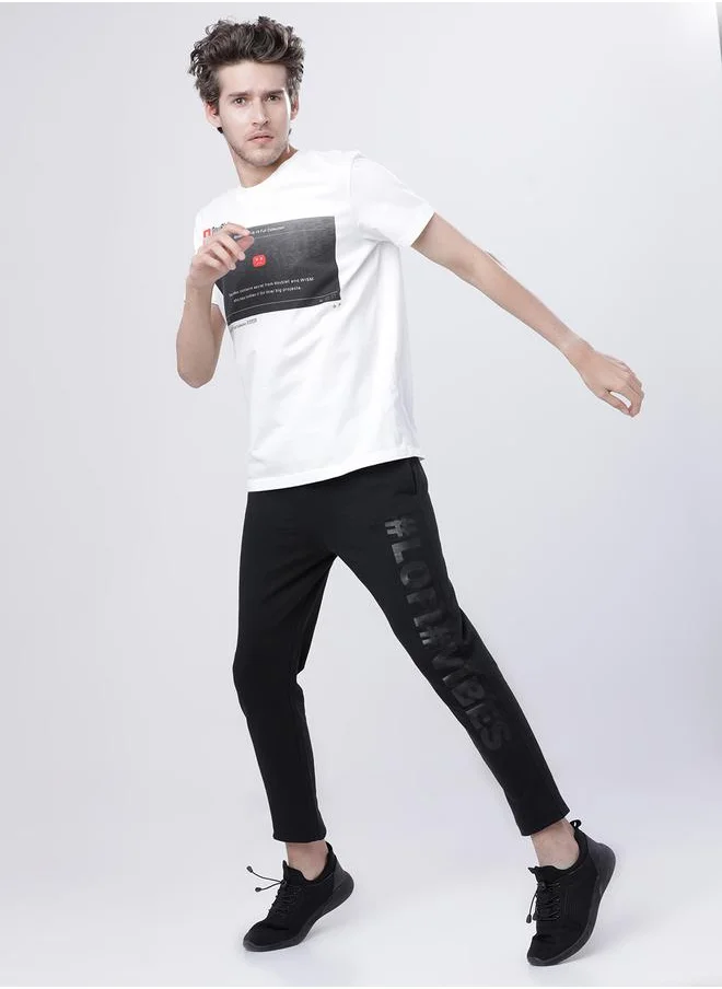 هاي لاندر Slogan Print Slim Fit Track Pants by Styli