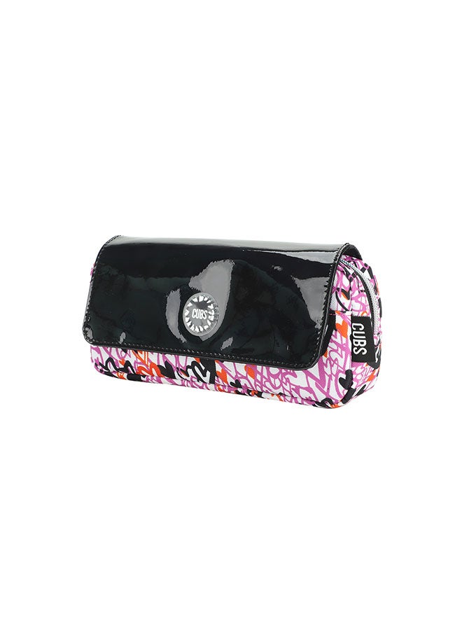 CUBS Heart Print Waterproof pencil case pouch with flap/zip closure - Image 2