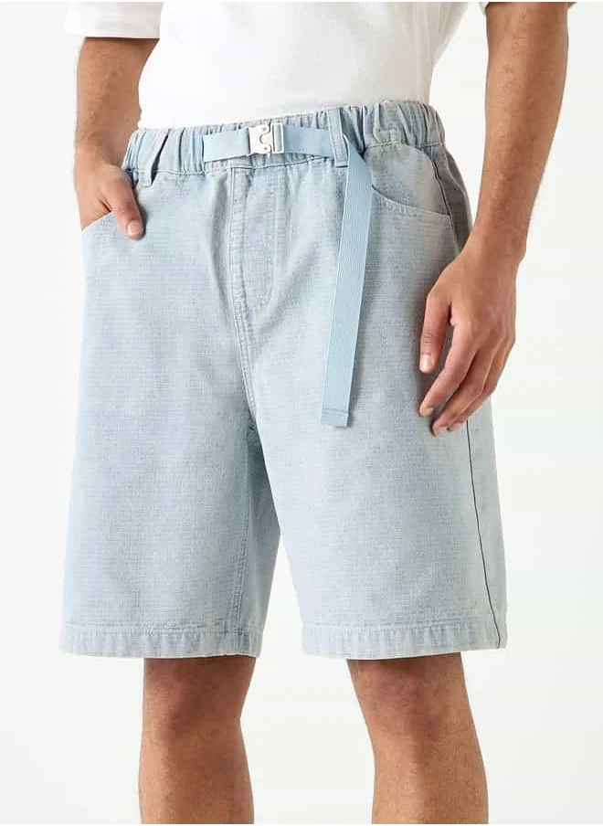 Lee Cooper Lee Cooper Regular Fit Denim Shorts with Belt Detail