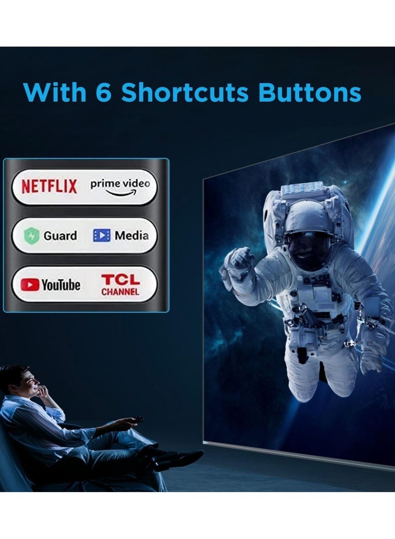ريموت كنترول بديل عالمي متوافق مع تلفزيون TCL الذكي Mini LED وQLED و4K UHD، مناسب لموديلات 75R646 و65R646 و55R646 و75S546 و65S546 و55S546 و50S546 و43S446 و50S446 و55S446 و65S446 و75S446 و85S446، بدون خاصية التحكم الصوتي - Image 5