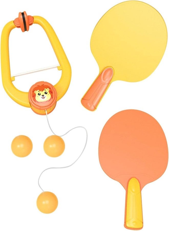 DHARMISHO Hanging Table Tennis Self Training Indoor Gaming 2 Racket & 3 Practice Ball Portable Double Sparring Hanging Toys Parent Child Interaction Indoor Toys (Multicolor) - Image 1