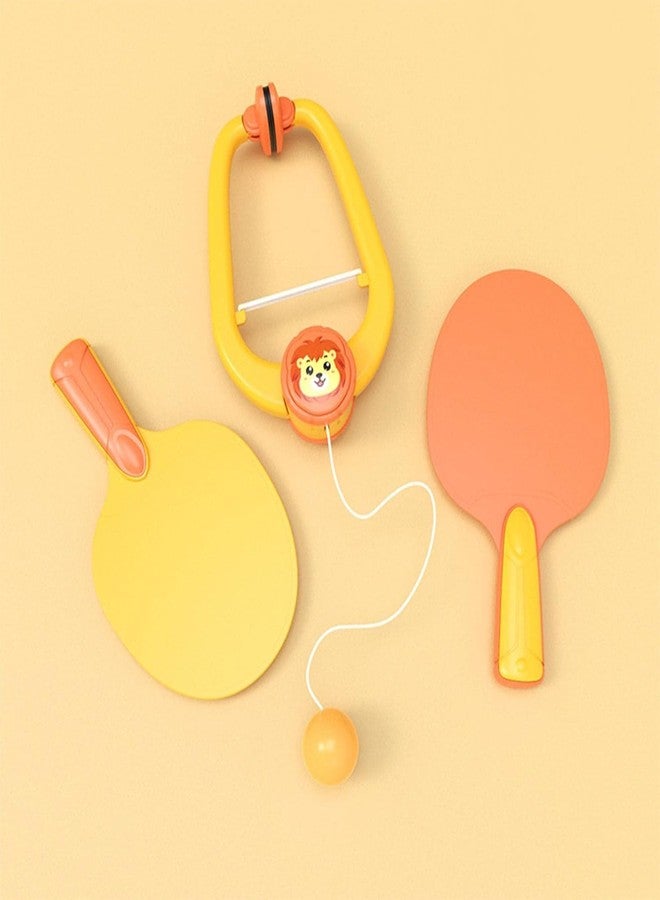 DHARMISHO Hanging Table Tennis Self Training Indoor Gaming 2 Racket & 3 Practice Ball Portable Double Sparring Hanging Toys Parent Child Interaction Indoor Toys (Multicolor) - Image 3