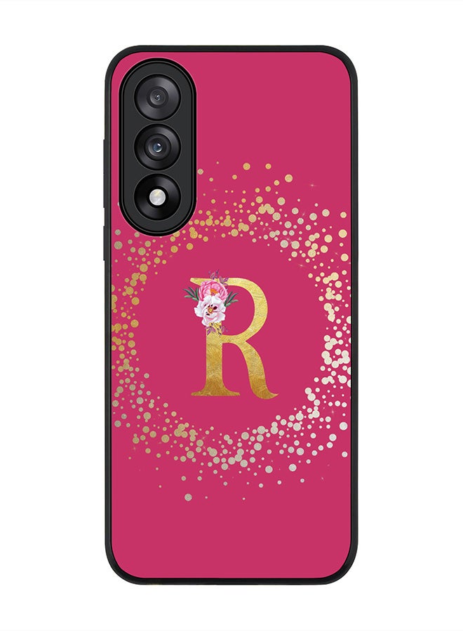 For OnePlus Nord 5 / Ace 5 Ultra Case,Slim fit Camera Protection, Shockproof Thin Phone cover  - Custom Monogram Floral - R ( Deep Pink )