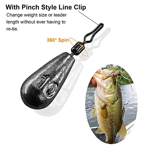 THKFISH Fishing Weights Fishing Sinker Drop Shot Weights Fishing Weights Kit Drop Shot Rig Fishing Weights B-Waterdrop Shape 28pcs - Image 4