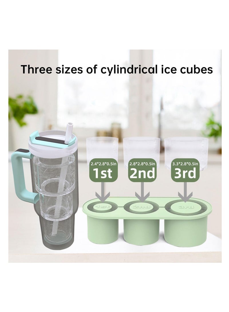 ECVV Stanley Cups, Quality Silicone Mold with Lid & Bin, Easy Fill & Release Ice, Cylinder Ice Mold - Image 2