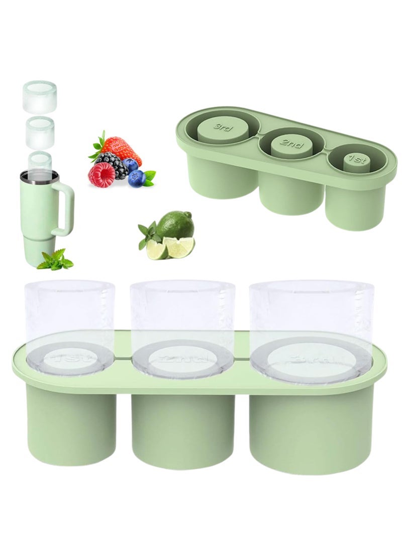 ECVV Stanley Cups, Quality Silicone Mold with Lid & Bin, Easy Fill & Release Ice, Cylinder Ice Mold - Image 1