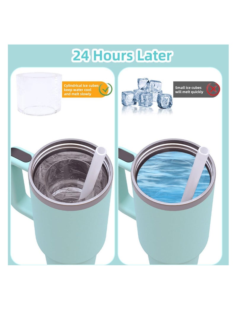 ECVV Stanley Cups, Quality Silicone Mold with Lid & Bin, Easy Fill & Release Ice, Cylinder Ice Mold - Image 4