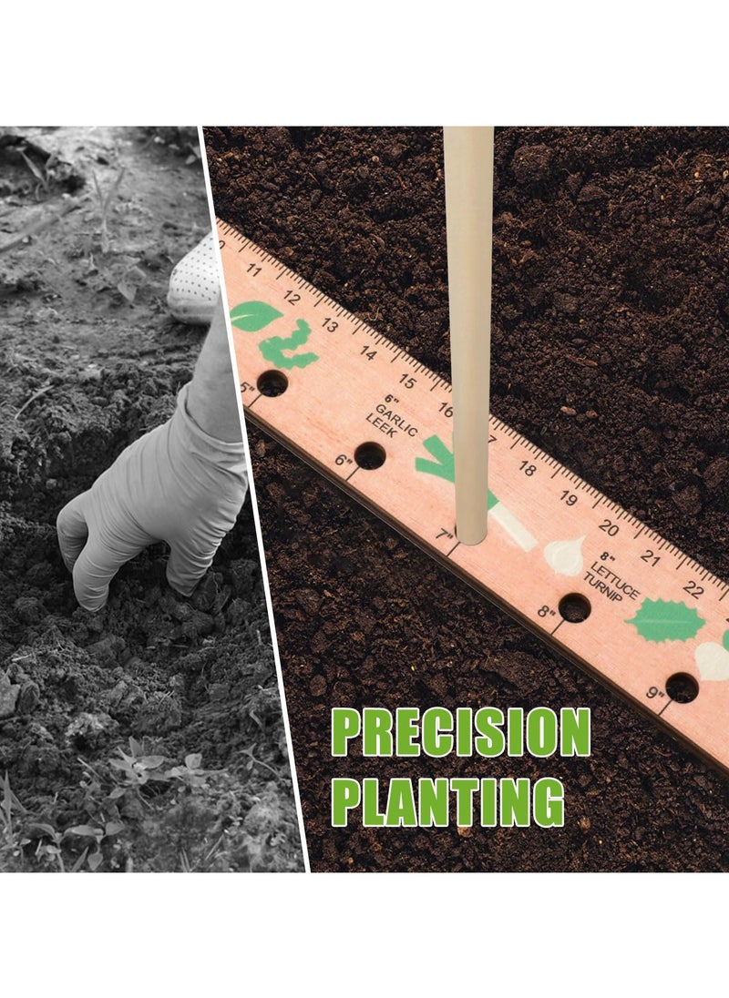 SYOSI Wood Seed Spacing Ruler with Holes, Wooden Planting Ruler Solid Seed Planter Tool, for Garden Planting Tools Plant Ruler Spacing and Interval Ruler Plant Spacing Ruler Wood Supplies Vegetable  - Image 4