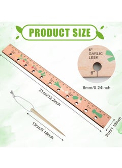 SYOSI Wood Seed Spacing Ruler with Holes, Wooden Planting Ruler Solid Seed Planter Tool, for Garden Planting Tools Plant Ruler Spacing and Interval Ruler Plant Spacing Ruler Wood Supplies Vegetable  - Image 2