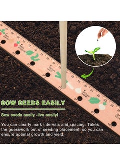 SYOSI Wood Seed Spacing Ruler with Holes, Wooden Planting Ruler Solid Seed Planter Tool, for Garden Planting Tools Plant Ruler Spacing and Interval Ruler Plant Spacing Ruler Wood Supplies Vegetable  - Image 5