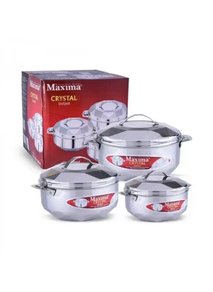 Maxima - Hot Pot Set Of 3 Pieces Silver 2500 ml - Image 1