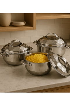 Maxima Hot Pot Set Of 3 Pieces Silver 2500 ml  - Image 5