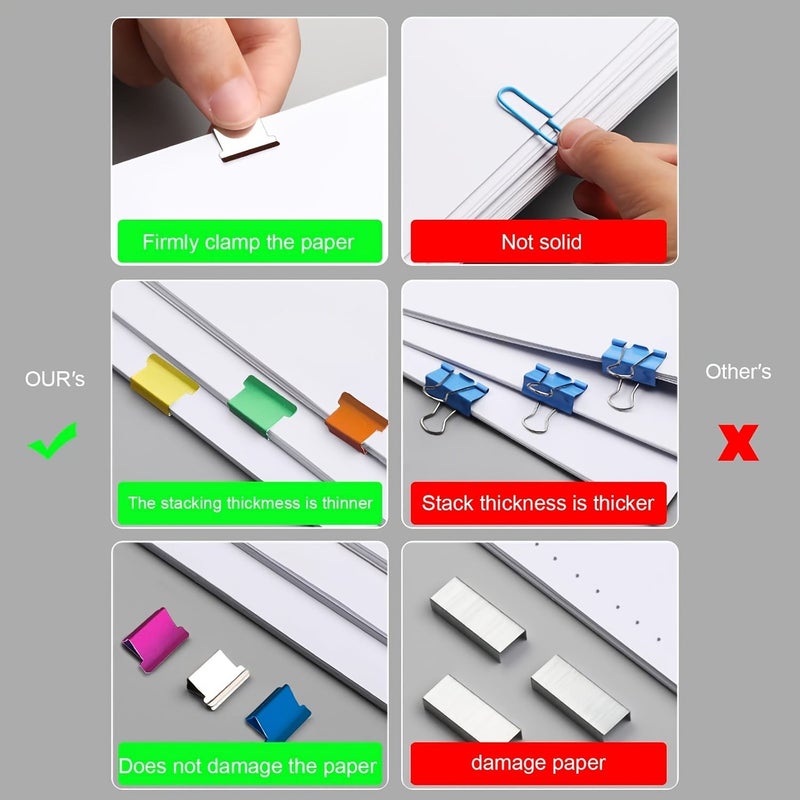 104 Pcs Reusable Paper Clam Clip Dispenser Refill Silvery Color for Home School Office - Image 5