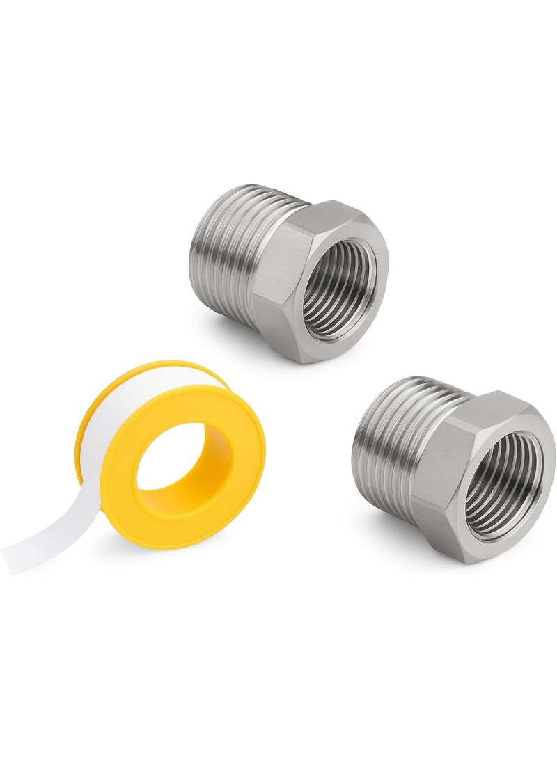 3/8" x 1/2" Reducer Bush, Hose Pipe Fitting Connector Adapter Faucet Adapter, Connections for Water Pipes and Hoses - Image 1