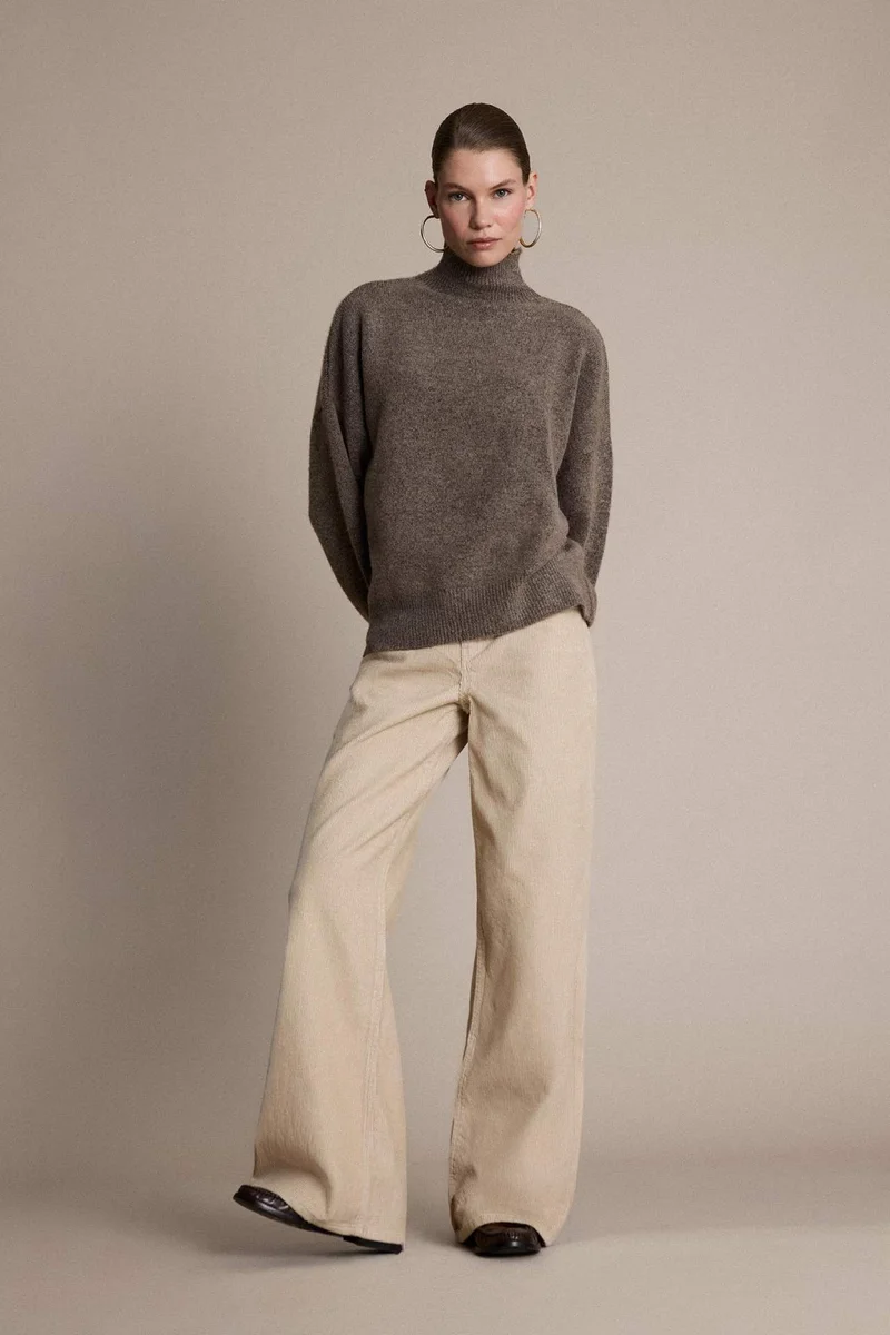 DeFacto Wide Leg Double Pocket High Waist Velvet Trousers