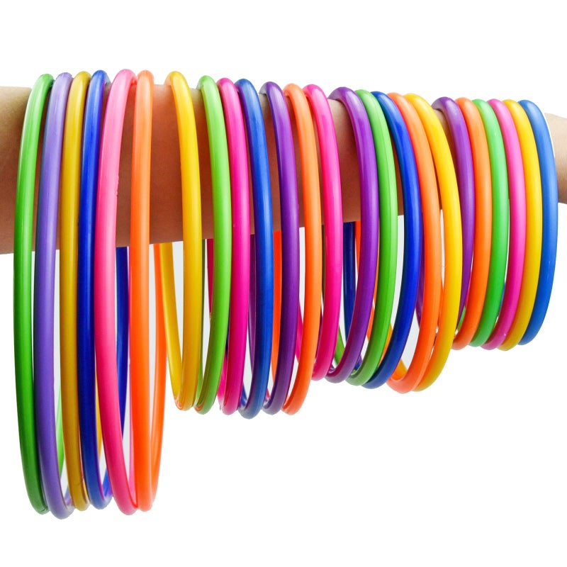 Topbuti 24 Pcs Multicolor Plastic Toss Rings Ring Toss Game Carnival Rings for Speed and Agility Practice Games, Garden Backyard Outdoor Games, Bridal Shower Game, Game Booth (4 Sizes) - Image 4