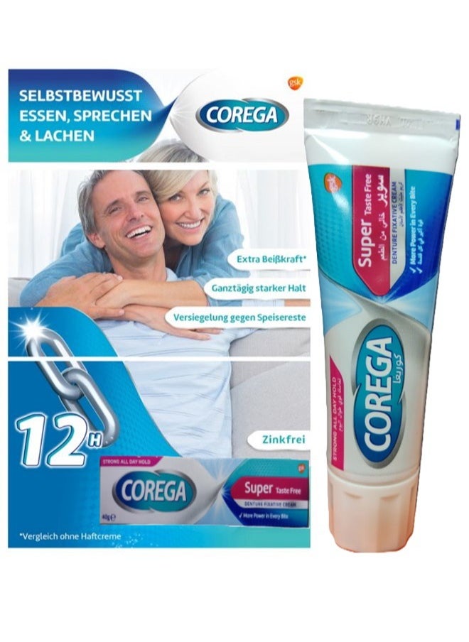 COREGA - Corega Strong Hold All Day Long Denture Adhesive Flavor-Free Cream 40 gm - Image 1