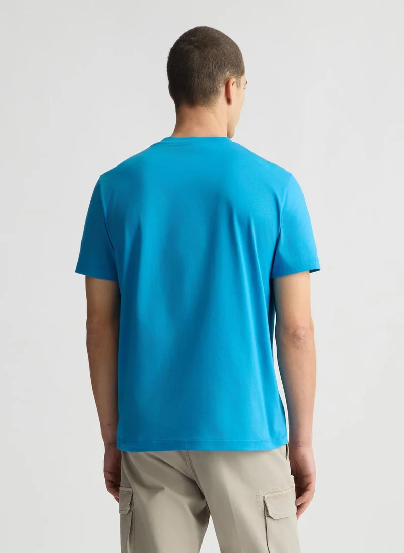 ليو جو تيشيرت أزرق فاتح بشعار