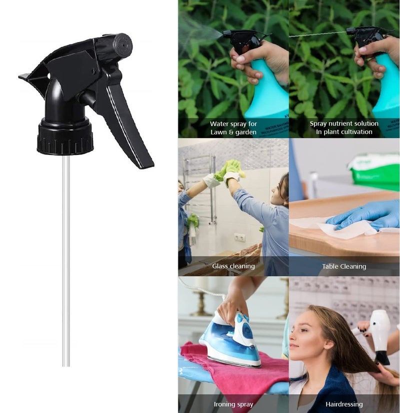 KWEL Plastic Trigger Sprayer Nozzle, Fits Standard - Black Pack of 4 - Image 3