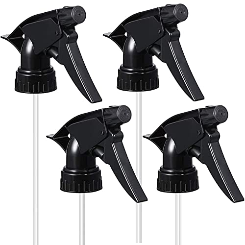 KWEL Plastic Trigger Sprayer Nozzle, Fits Standard - Black Pack of 4 - Image 1