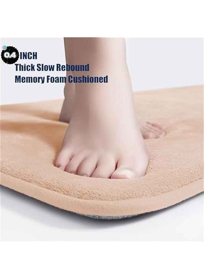 HOOKOR Bathroom Rug Sets 3 Piece, Non Slip Super Absorbent Soft Bathroom Mats, Machine Washable Bathroom Floor Mats Sets for Sink,Tub, Shower and Toilet (Beige) - Image 4