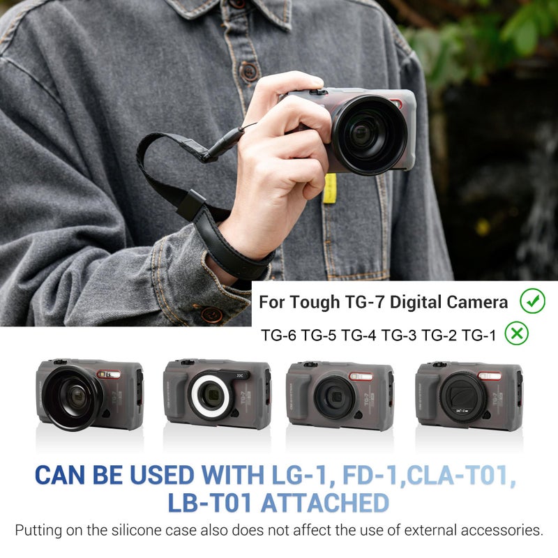 JJC TG-7 Silicone Jacket, Silicone Jacket for Olympus OM System Tough TG-7 TG7 Camera, Replace Olympus CSCH-128 Silicone Case, Anti-Scrath,Silicone Cover Providing Extra Protection and Grip - Image 3