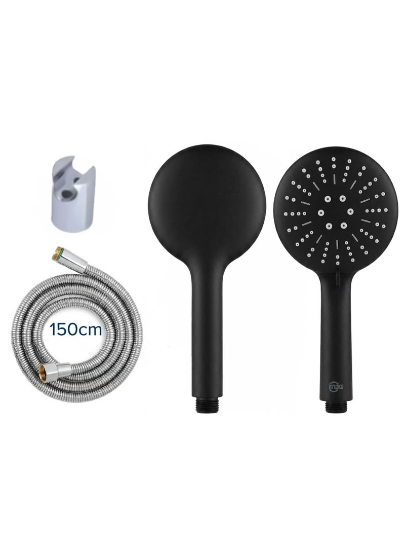 Pressure Handheld Shower Head Set - Includes Flexible Hose and Wall Mount Holder, Premium Chrome Finish Modern Design. - Image 1