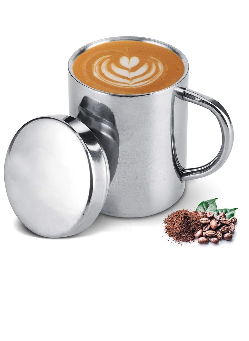 Bukela Insulated Stainless Steel Coffee Mug, Double Wall Camping Mug with Lid and Handle Coffee Cup Spill Resistant Lid Camping Cup Mug with Strong Handle(400ml)  - Image 1