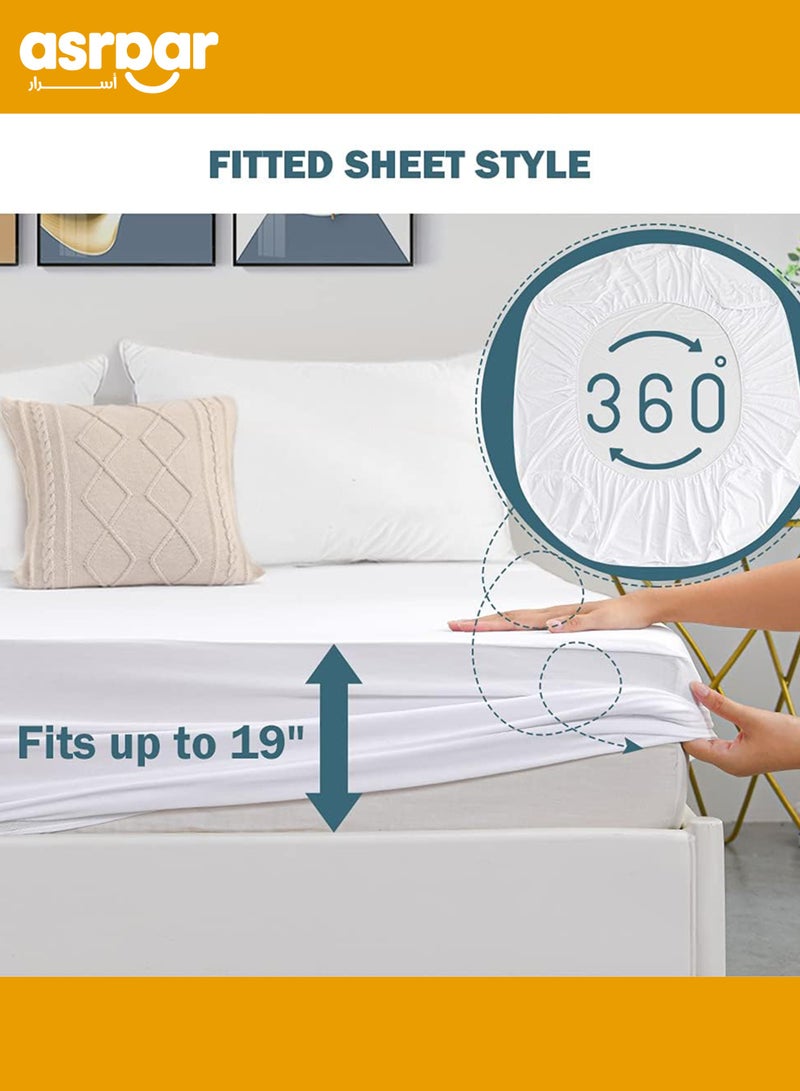 Asraar Waterproof Mattress Protector 100 x 200 cm –  30cm Deep Fitted Sheet with Smooth Surface – Noiseless, Breathable, and Allergy-Free – Super Absorbent Bed Cover for Kids and Adults – Machine Washable and Skin-Friendly Mattress Shield for Beds - Image 2