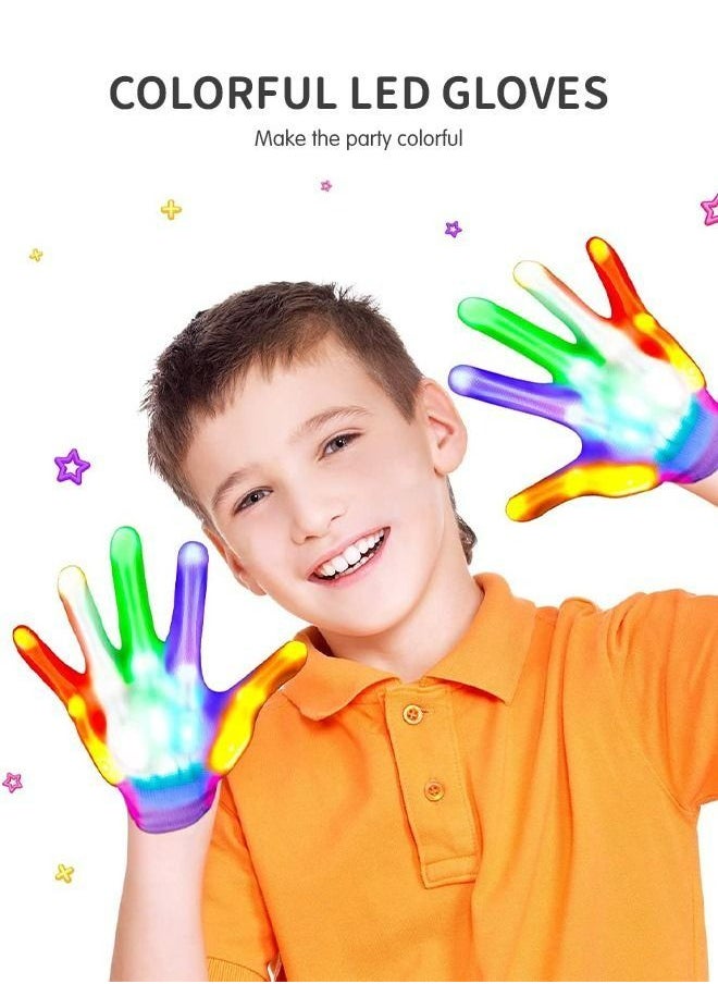 Generic - Led Gloves Flashing Light Up Gloves LED Light Glow Gloves Cool Fun Toys Light-up Party Costume Party Favors for Age 3-12 Kids Teens - Image 1