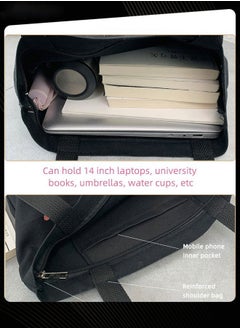 Joychic Foldable Canvas Bag Graphic Printed Large Capacity School Shoulder Bag Lightweight Daily Tote Black  - Image 5