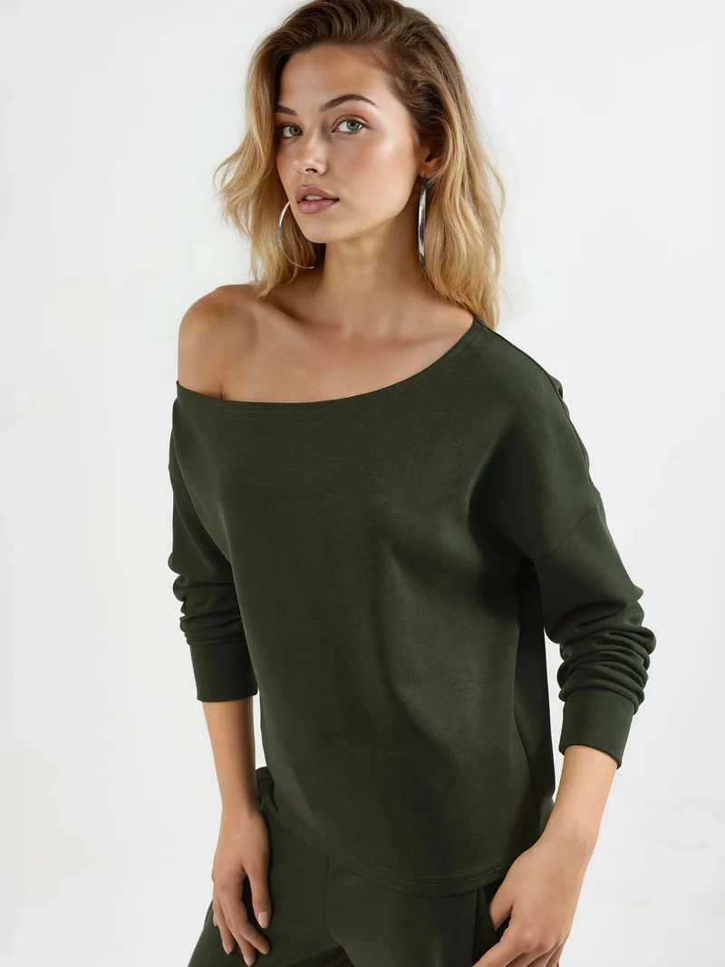 Busem BUSEM Asymmetrical Collar Relaxed Fit Sweatshirt
