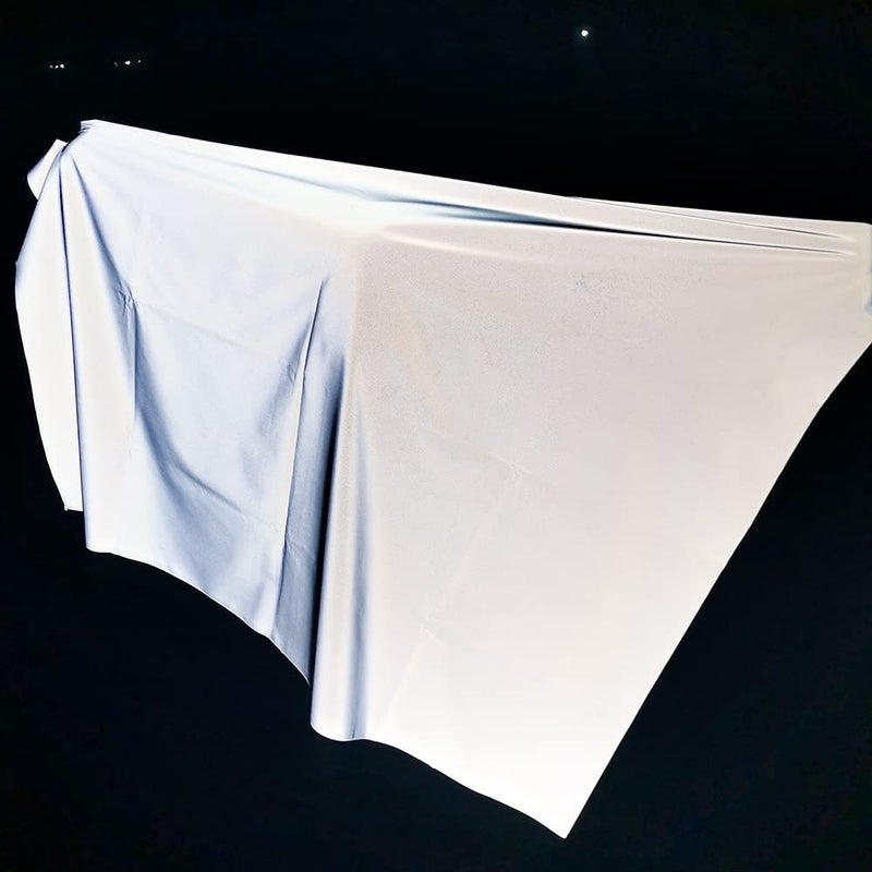 High Visibility Silver Reflective Fabric Gray Soft Material Sew On for Clothing Size 55 in x 2yd