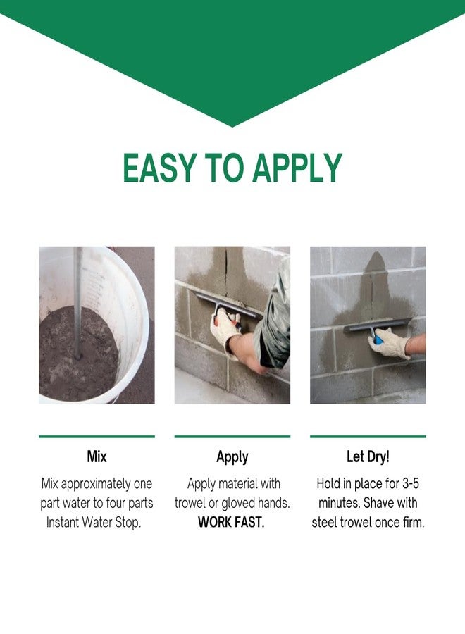 Akona Instant Water Stop for Concrete & Masonry - Stop Leaks, Plug Holes, & Stop Seepages, Great for Pools, Fountains, Cracks, & More, Dry in 3-5 Minutes, Bonds to Wet Surfaces (10 Pound, 1) - Image 3