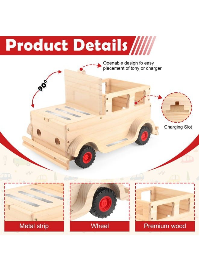 Taladad for Toniebox 2 and Toniebox 1 Tonie Shelf, Tonies Figures Tonies Storage,Magnetic Wooden Floating Shelves Compatible with Tonie Box Player Character (Natural, Car) - Image 5