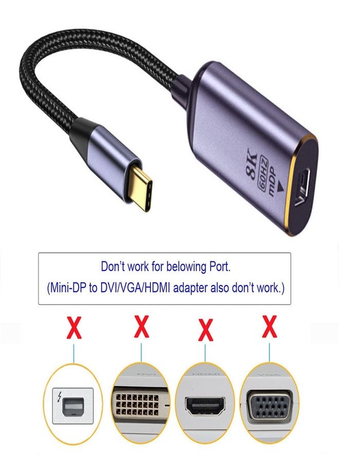 Xiwai USB4 USB-C Type-C Source to Mini Displayport Mini-DP Female Cable Display 8K 60HZ UHD 4K Monitor Displays - Image 2