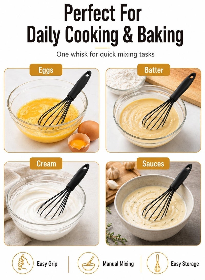 Leoxol Egg Beater | Hand Whisk And Cake Mixer | Silicone Kitchen Whisk | Manual Cream Sauce Batter Mixer With Hanging Handle - Image 3