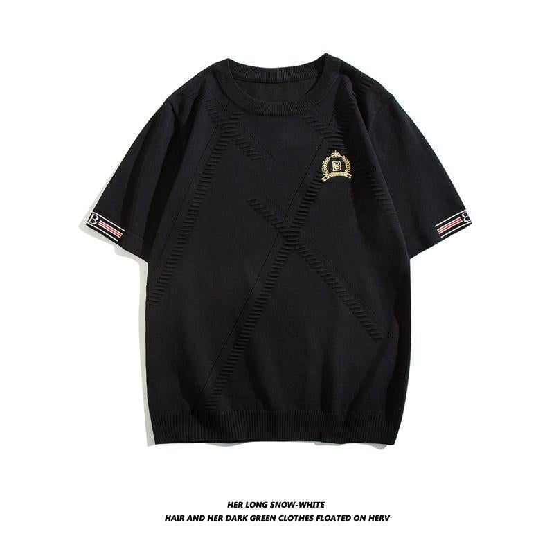 Summer Ice Silk Men'S Short Sleeve Thin T-Shirt Slim Round Neck Ice Solid Color Breathable Thin Top Men'S Half Sleeve - Image 4