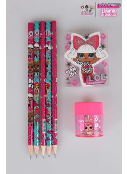L.O.L Licensed Surprise Set of 5 Pencils, 1 Sharpener and 1 Eraser  - Image 1