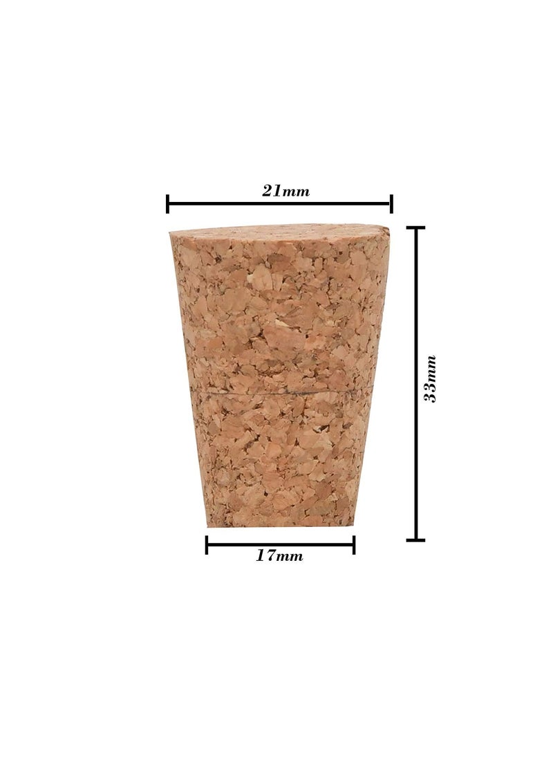 Windup Windup Tapered Cork Stopper for Glass Wine Bottle Length 33mm x Top 22mm x Bottom 17mm Pack of 20 Pcs Made in India  - Image 3
