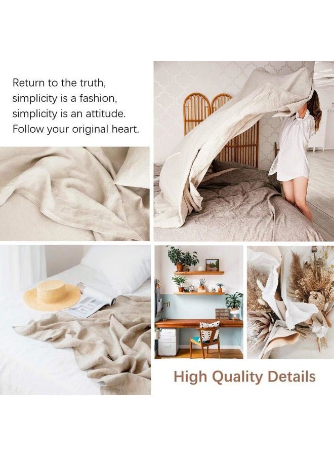BISELINA Linen Sheet French Flax Flat Sheet 55% Euro Linen 45% Cotton Basic Style Solid Color Soft Breathable Farmhouse Top Sheet (Twin, Linen) - Image 5