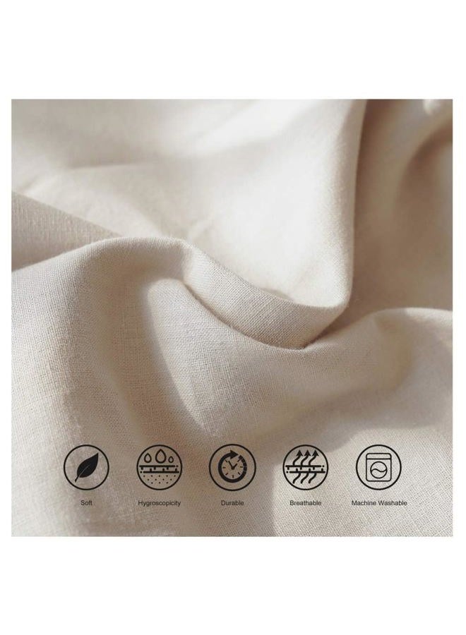 BISELINA Linen Sheet French Flax Flat Sheet 55% Euro Linen 45% Cotton Basic Style Solid Color Soft Breathable Farmhouse Top Sheet (Twin, Linen) - Image 3