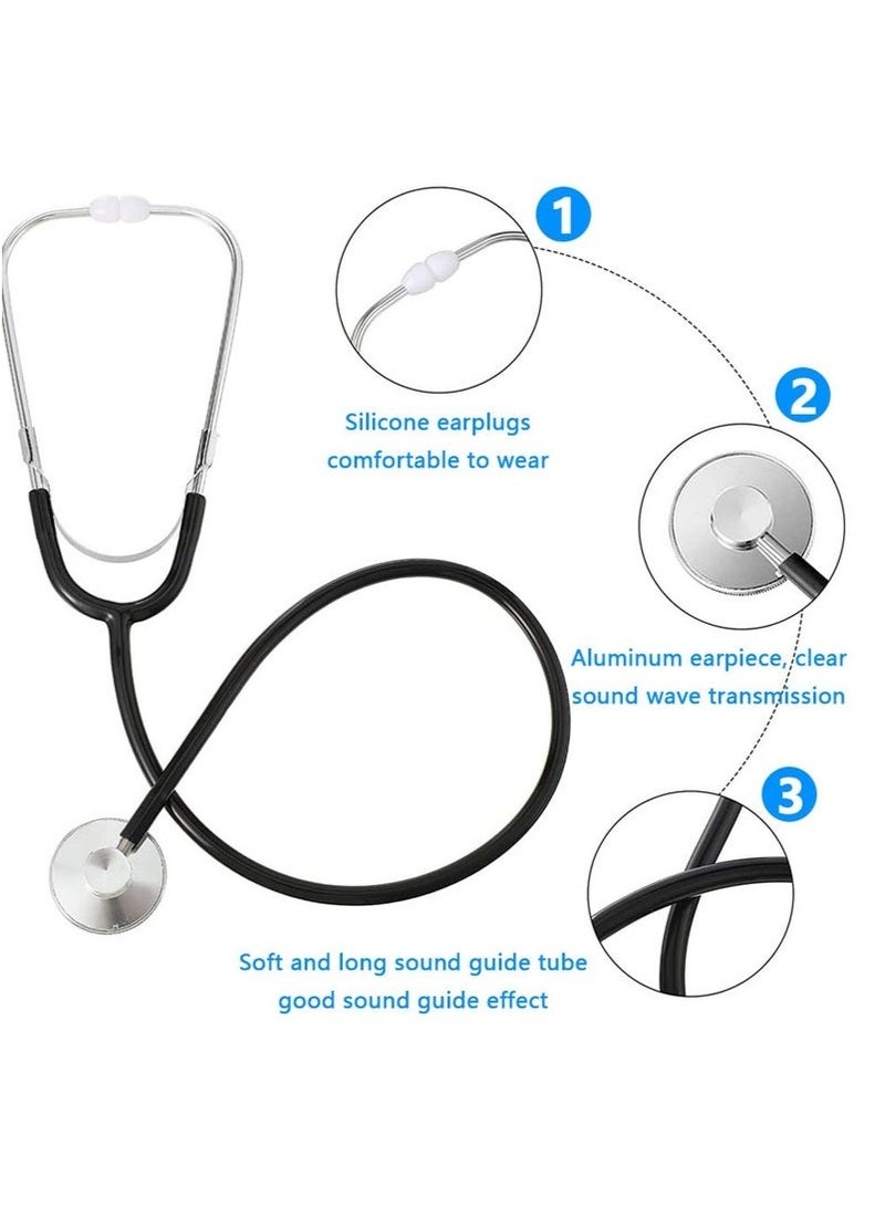 Generic Basic Medical Stethoscope Professional Single Stethoscope， Portable Medical Single Head Stethoscope，Black Tube，HM-110  - Image 3