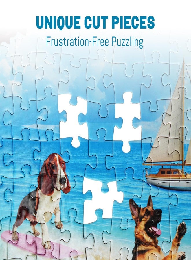 BenBen Puzzles for Adults 1000 Pieces, Dogs on Vacation, Funny Dog Jigsaw Puzzles with Patterns on Back, Challenging Puzzles for Family Game Night Home Décor - Image 4