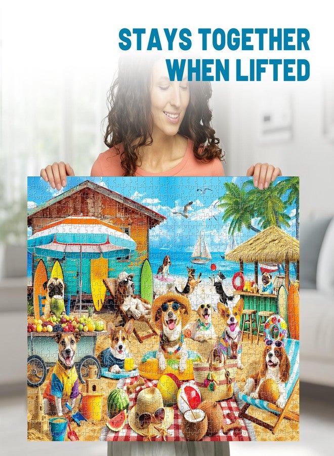 BenBen Puzzles for Adults 1000 Pieces, Dogs on Vacation, Funny Dog Jigsaw Puzzles with Patterns on Back, Challenging Puzzles for Family Game Night Home Décor - Image 2