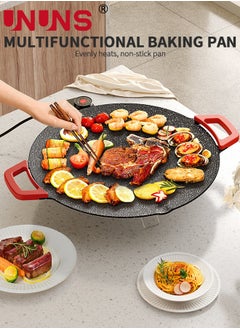UNUNS 12Inch（32cm）Electric BBQ Grill,Smokeless Indoor,Dishwasher Safe,Nonstick,Adjustable Temperature,Fast Heat Up,With Brush And Tong,Low-Fat Meals Easy To Clean Design  - Image 2