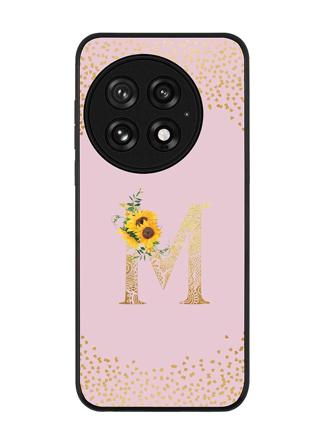 Stylizedd For OnePlus 13 5G Case,Slim fit Camera Protection, Shockproof Thin Phone cover  - Custom Floral Monogram - M  (Pink )  - Image 1
