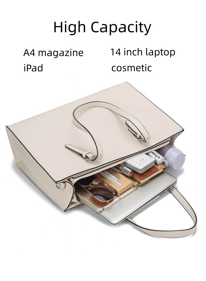 Women's Laptop Bag, Ladies Waterproof Lightweight PU Leather Business Shoulder Bag Briefcase Office Bag, Large Capacity Handbag Crossbody Bag Side Bag for Girls and College Students  - Image 3