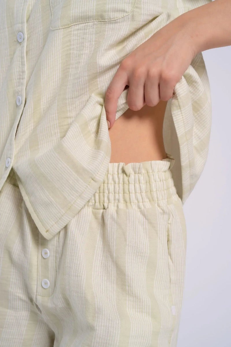 Carina Striped Front Buttons Pyjama Set - Image 2