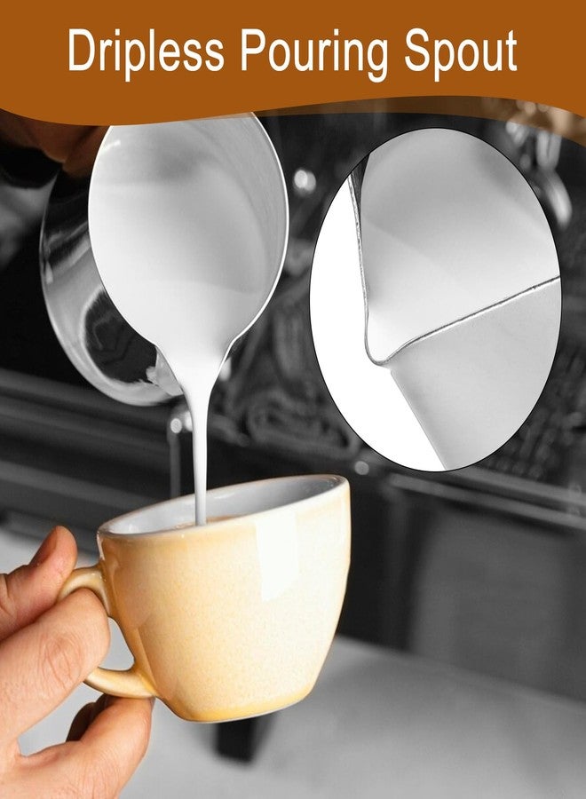 wutfuooo 2 Pcs Stainless Steel Milk Frothing Pitcher - 20oz (600ml), Espresso Steaming Pitcher with Anti-scald Handle for Coffee, Cappuccino, Latte Art - Image 5